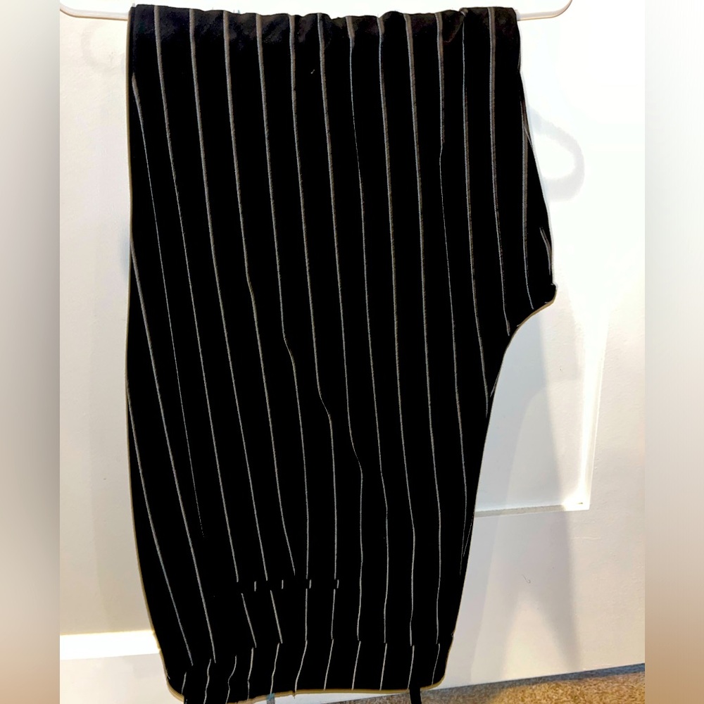Bar III Women's Striped Wide Leg Pants Black Size 22